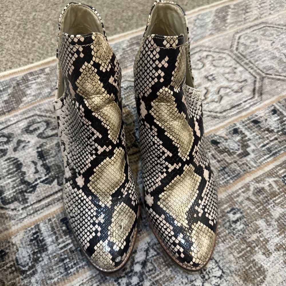 Snakeskin Boots Matisse Womens 9M Pointed Toe Cutout Western Heel Cowgirl